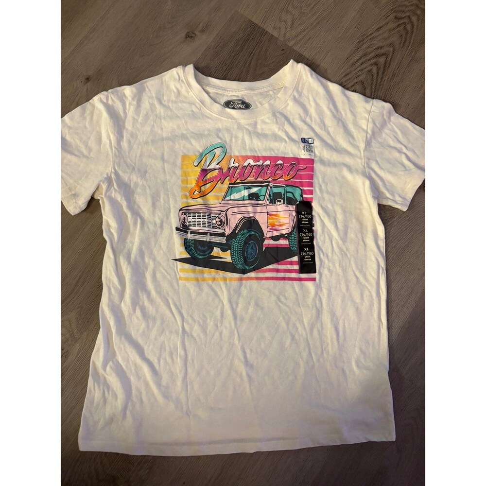 Ford Bronco brand graphic tee Girls size XL 14/16